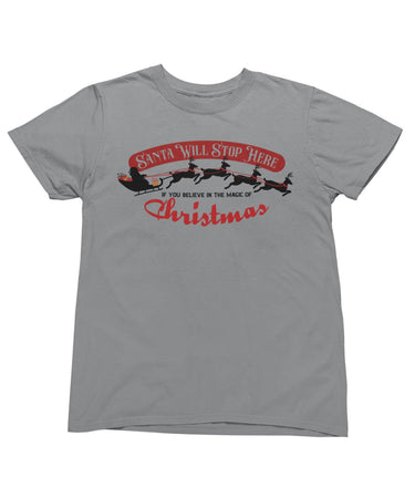Santa Will Stop Here Christmas Unisex Unisex T-Shirt For Men And Women 8Ball